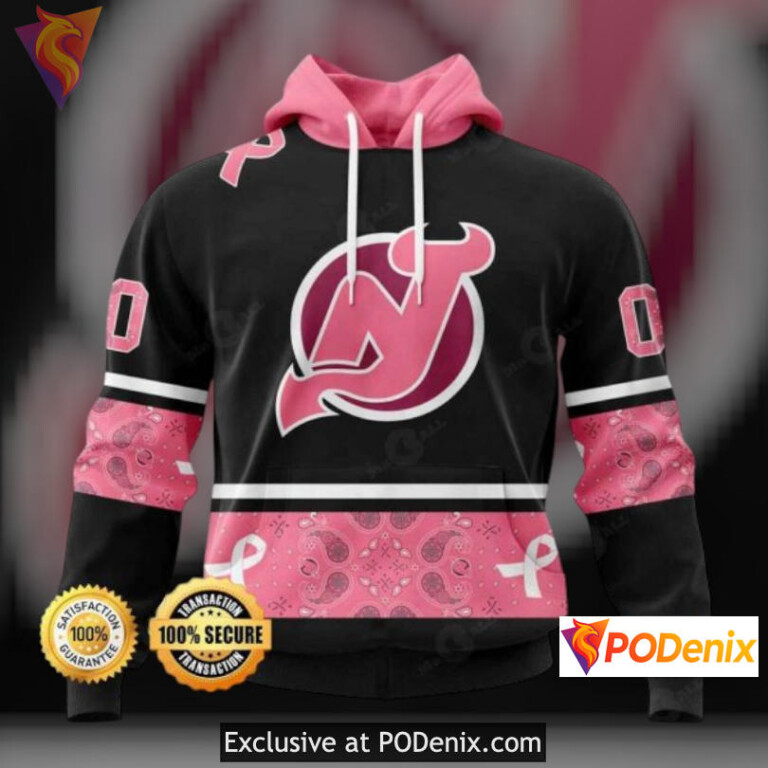 Pink Ribbon Tribute New Jersey Devils Hoodie 3D Personalized Awareness Gear