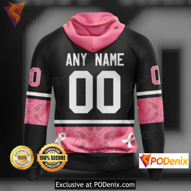 Pink Ribbon Tribute New Jersey Devils Hoodie 3D Personalized Awareness Gear - 1