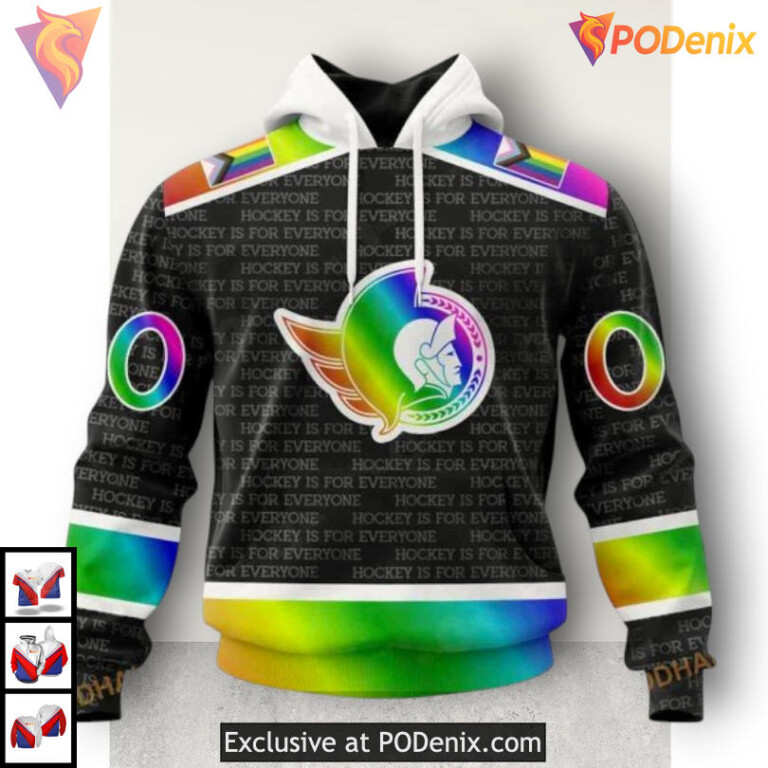 Pride Gradient Color Concept NHL Ottawa Senators Full Print Hoodie 3D