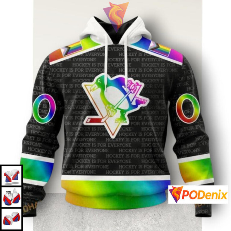 Pride Gradient Color Concept NHL Pittsburgh Penguins All Over Print Hoodie Custom 3D