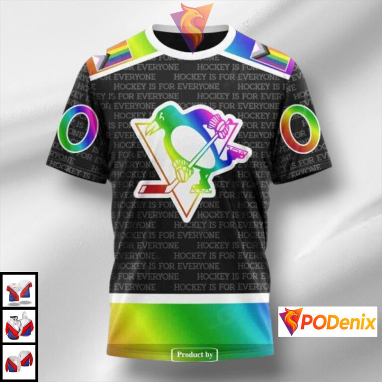 Pride Gradient Color Concept NHL Pittsburgh Penguins All Over Print Hoodie Custom 3D - 2
