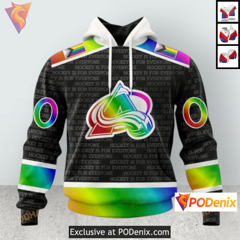 Pride Gradient Color Design Colorado Avalanche Youth Hoodie Hockey Edition