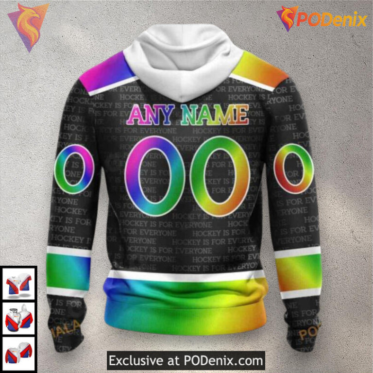 Pride Gradient Color Design Custom Name Calgary Flames Hoodie 3D Sweatshirt - 3