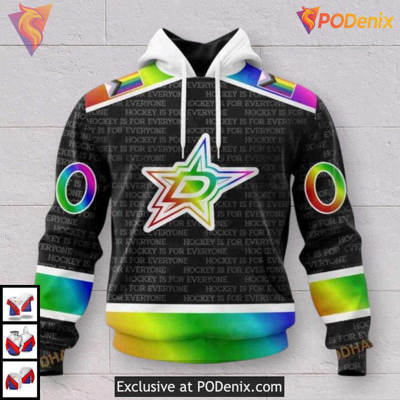 Pride Gradient Color Hockey Design Vintage Dallas Stars Hoodie Custom Shirt