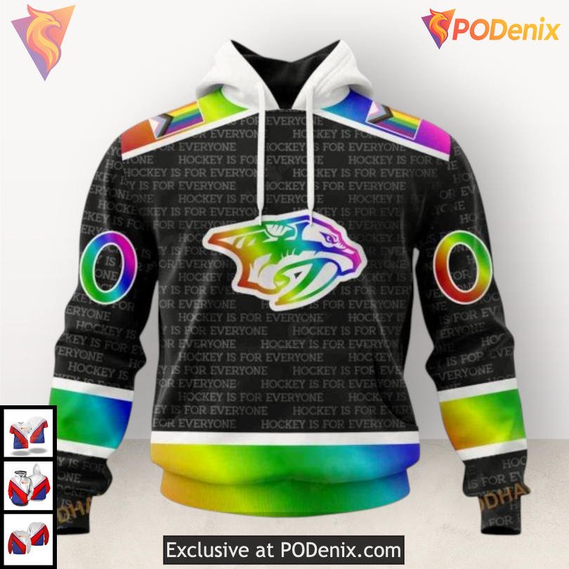 Pride Gradient Color Tribute Vintage Nashville Predators Hoodie Custom 3D