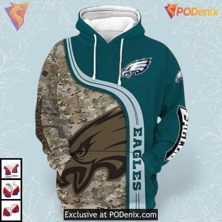 Pullover Football Outfit Philadelphia Eagles Mens Hoodies Womens Custom 3D Design