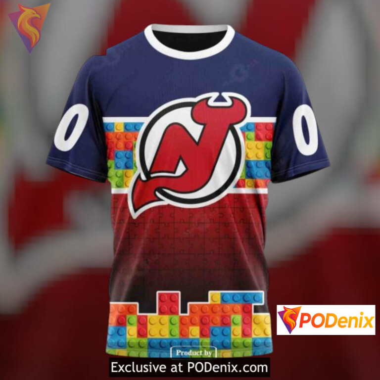 Puzzle Game Gradient Artwork Retro New Jersey Devils Hoodie Special Hoodie 3D - 2