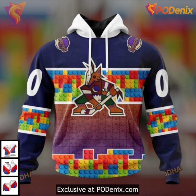 Puzzle Game Gradient Concept Arizona Coyotes Graphic Hoodie Full Color 3D