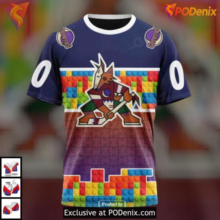 Puzzle Game Gradient Concept Arizona Coyotes Graphic Hoodie Full Color 3D - 2