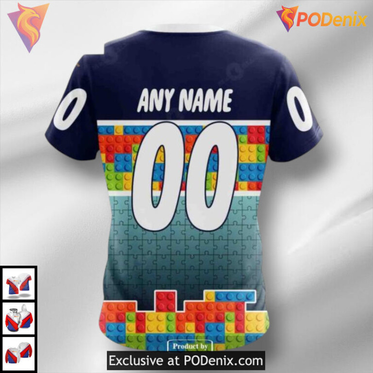 Puzzle Game Gradient Full Color Concept Seattle Kraken 3D Hoodie NHL Edition - 3
