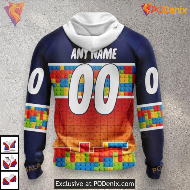 Puzzle Game Gradient Full Color Custom Number Calgary Flames Hoodie 3D Edition