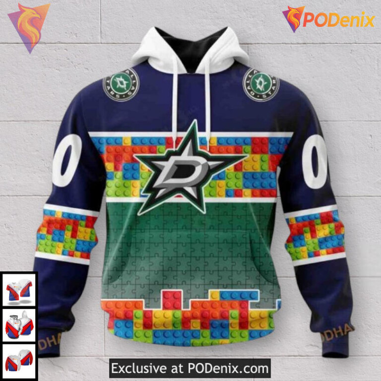 Puzzle Game Gradient Pattern Retro Dallas Stars Hoodie 3D Design