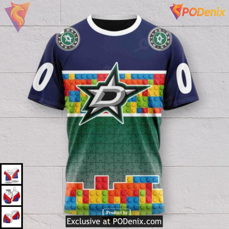 Puzzle Game Gradient Pattern Retro Dallas Stars Hoodie 3D Design - 2