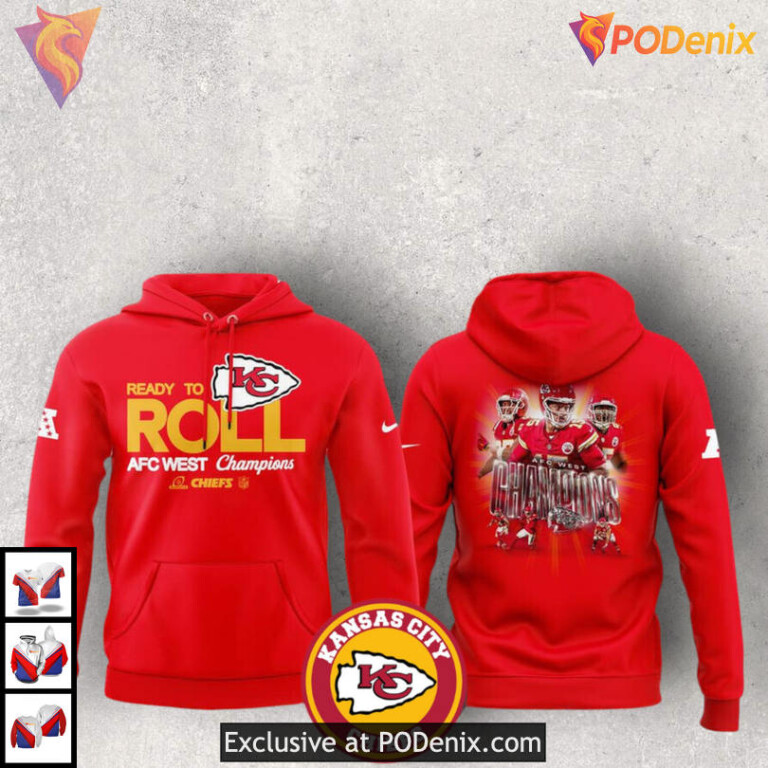 Ready To Roll AFC West Kansas City Chiefs Zip Up Hoodie, Custom 3D Edition