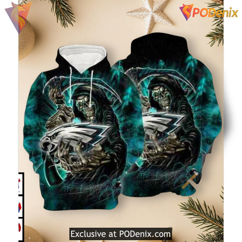 Reaper Warrior Concept Philadelphia Eagles Hoodies For Men 3D Team Custom Apparel Reaper Warrior Concept Philadelphia Eagles Hoodies For Men 3D Team Custom Apparel