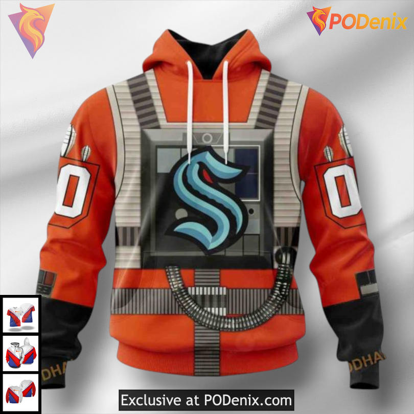 Rebel Pilot Star Wars Costume Concept Seattle Kraken Sweatshirt Hoodie 3D NHL