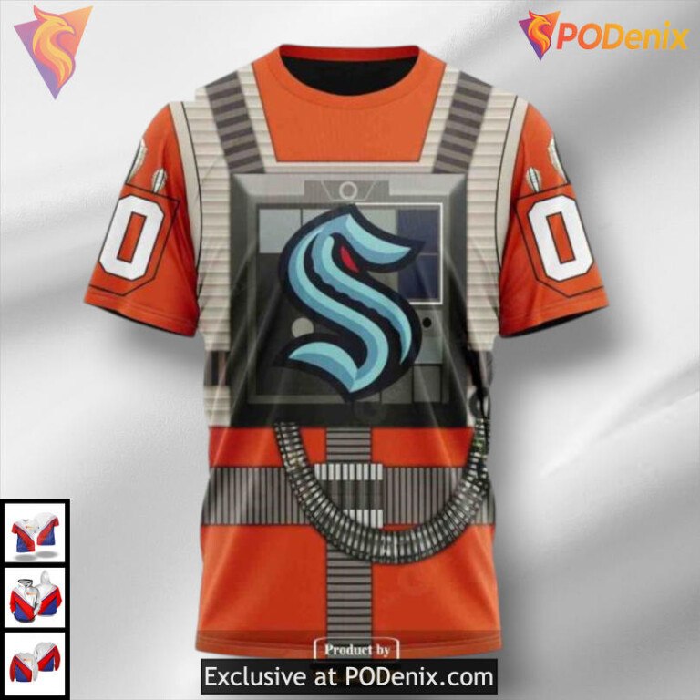 Rebel Pilot Star Wars Costume Concept Seattle Kraken Sweatshirt Hoodie 3D NHL - 2