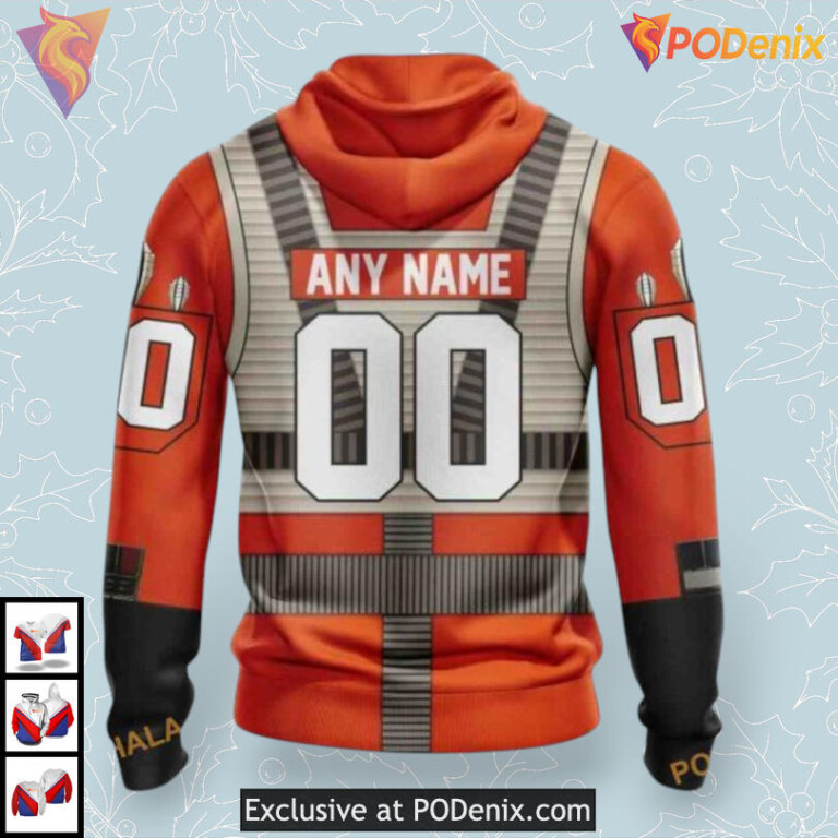 Rebel Pilot Star Wars Costume NHL Custom Name Ottawa Senators Hoodie 3D - 1
