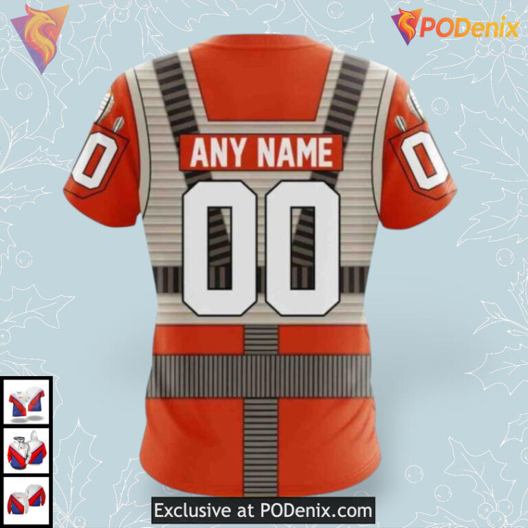 Rebel Pilot Star Wars Costume NHL Custom Name Ottawa Senators Hoodie 3D - 3
