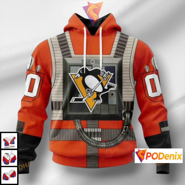 Rebel Pilot Star Wars Costume NHL Pittsburgh Penguins Holiday Hoodie 3D Edition