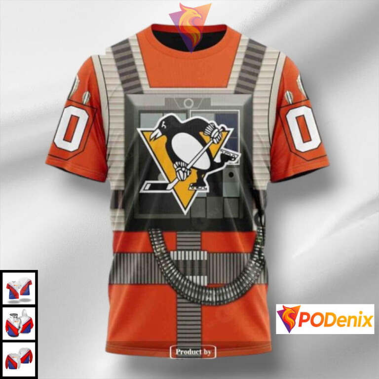 Rebel Pilot Star Wars Costume NHL Pittsburgh Penguins Holiday Hoodie 3D Edition - 2