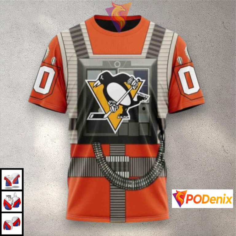 Rebel Pilot Star Wars Design NHL Pittsburgh Penguins Kids Hoodie 3D - 2
