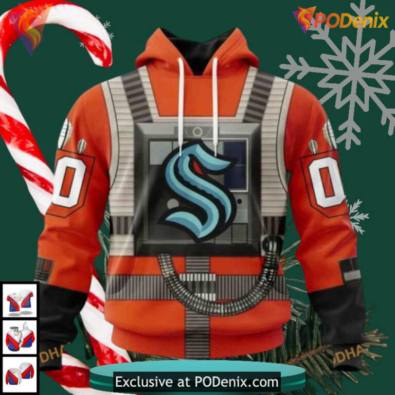 Rebel Pilot Star Wars Edition Custom NHL Vintage Seattle Kraken Hoodie 3D