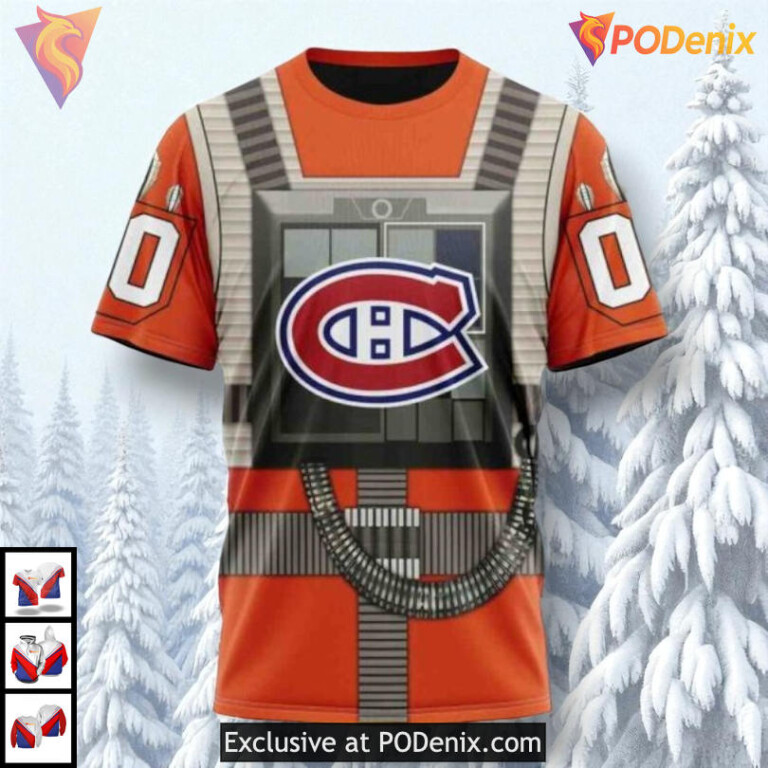 Rebel Pilot Star Wars Edition NHL Montreal Canadiens Unisex Hoodie 3D - 2