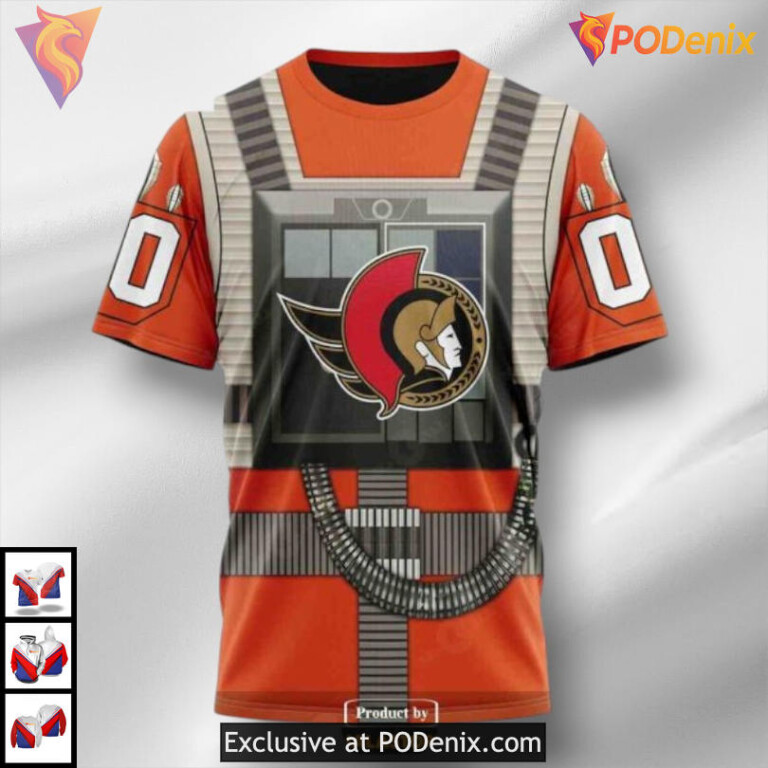 Rebel Pilot Star Wars Tribute NHL Ottawa Senators Hoodie 3D Apparel - 2