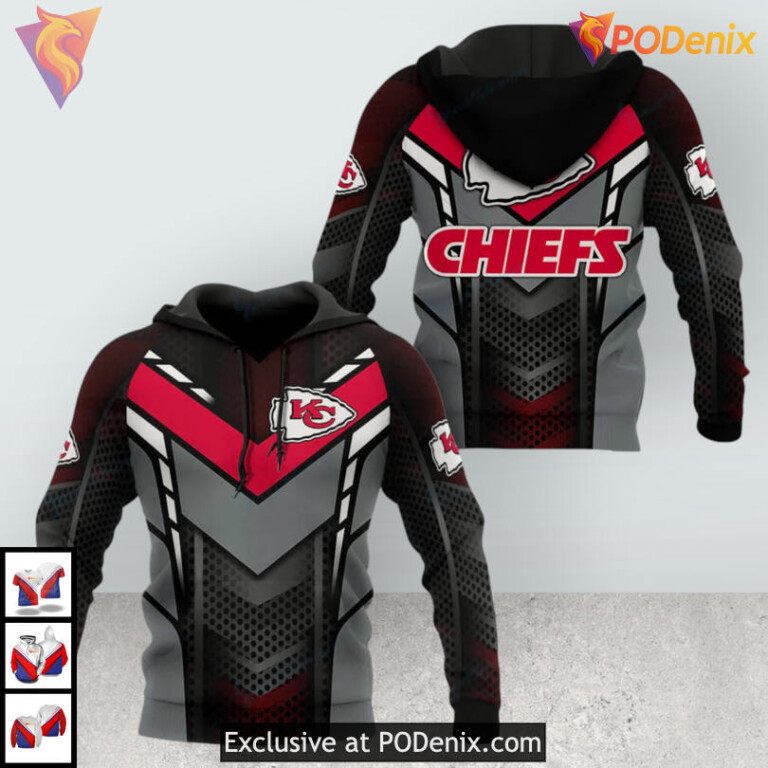 Red Black Stealth Kansas City Chiefs Hoodie For Men, Kids Football 3D Edition
