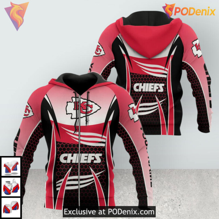 Red Streak Personalized Vintage Kansas City Chiefs Hoodie, Custom 3D Apparel