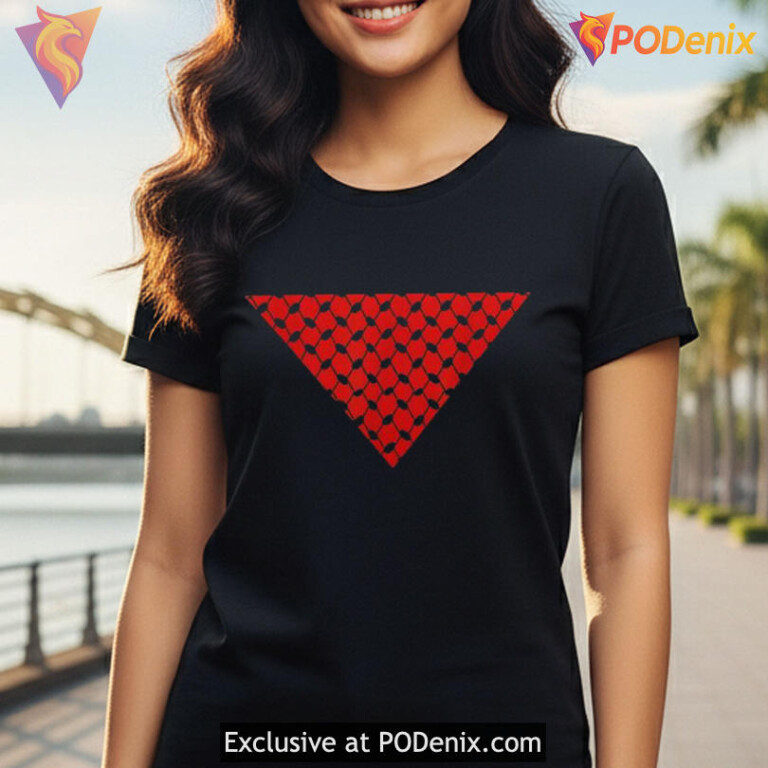 Red Triangle Shirt, Geometric Back Print With Bold Street Aesthetic