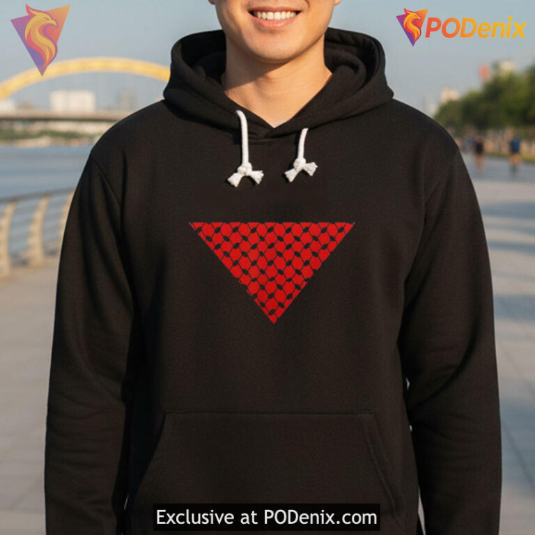 Red Triangle Shirt, Geometric Back Print With Bold Street Aesthetic - 1