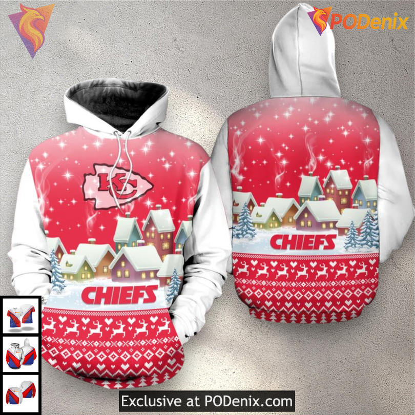 Retro Christmas Pattern Kansas City Chiefs Youth Hoodie, Limited 3D Edition Retro Christmas Pattern Kansas City Chiefs Youth Hoodie, Limited 3D Edition