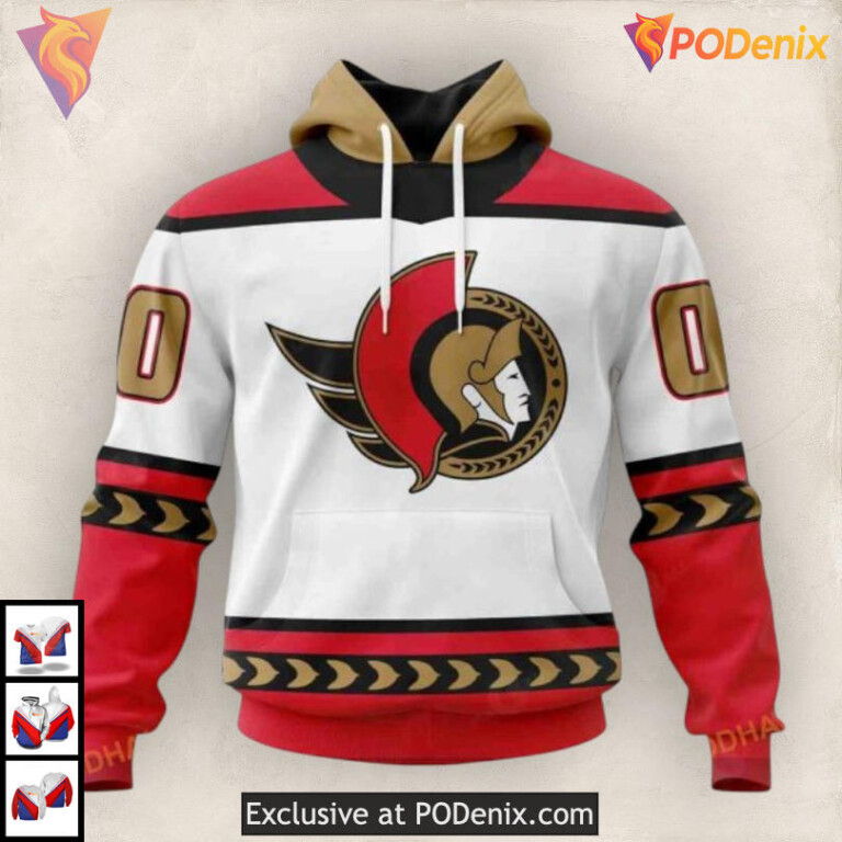 Retro Concept Inspired Design NHL Ottawa Senators Hoodie 3D