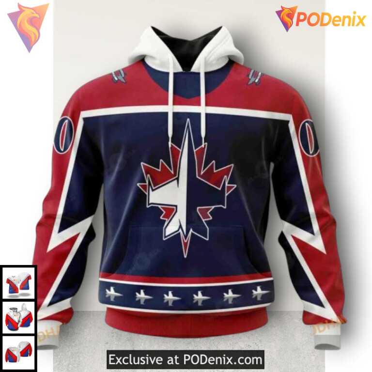 Cancer Awareness Tribute Design Winnipeg Jets Kids Hoodie Custom NHL Apparel