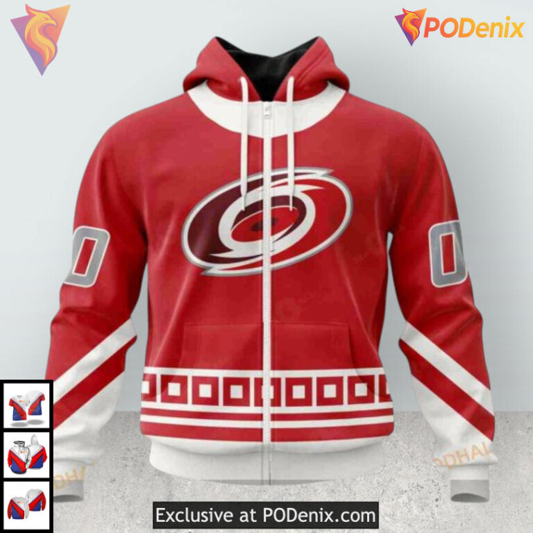 Retro Concepts Inspired Design Personalized Carolina Hurricanes Hoodie Sweatshirt - 1