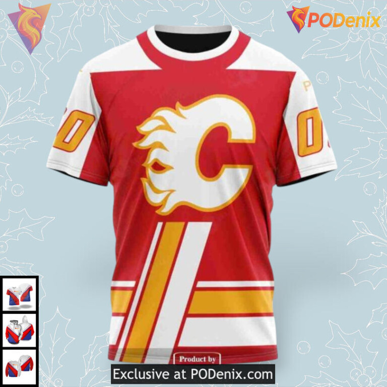 Retro Concepts Style Calgary Flames Holiday Hoodie 3D Sweatshirt - 3
