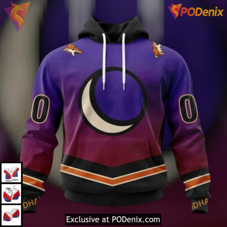 Retro Gradient Artistic Design Arizona Coyotes Mens Hoodie Custom 3D Apparel