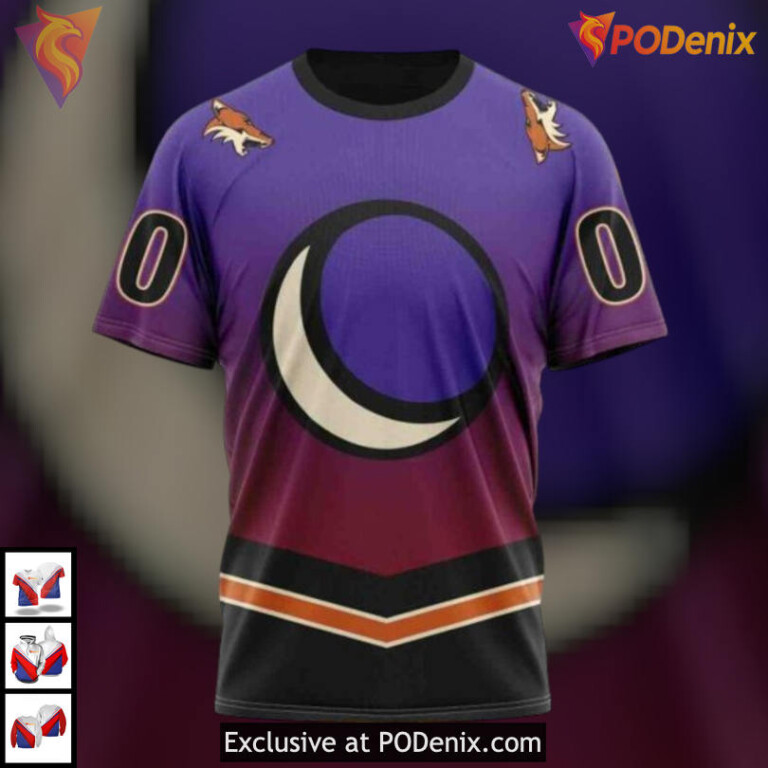 Retro Gradient Artistic Design Arizona Coyotes Mens Hoodie Custom 3D Apparel - 2