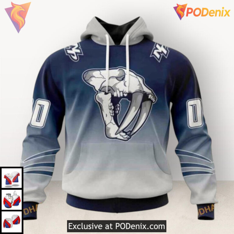 Retro Gradient Artistic Design Nashville Predators Mens Hoodie Custom Hoodie