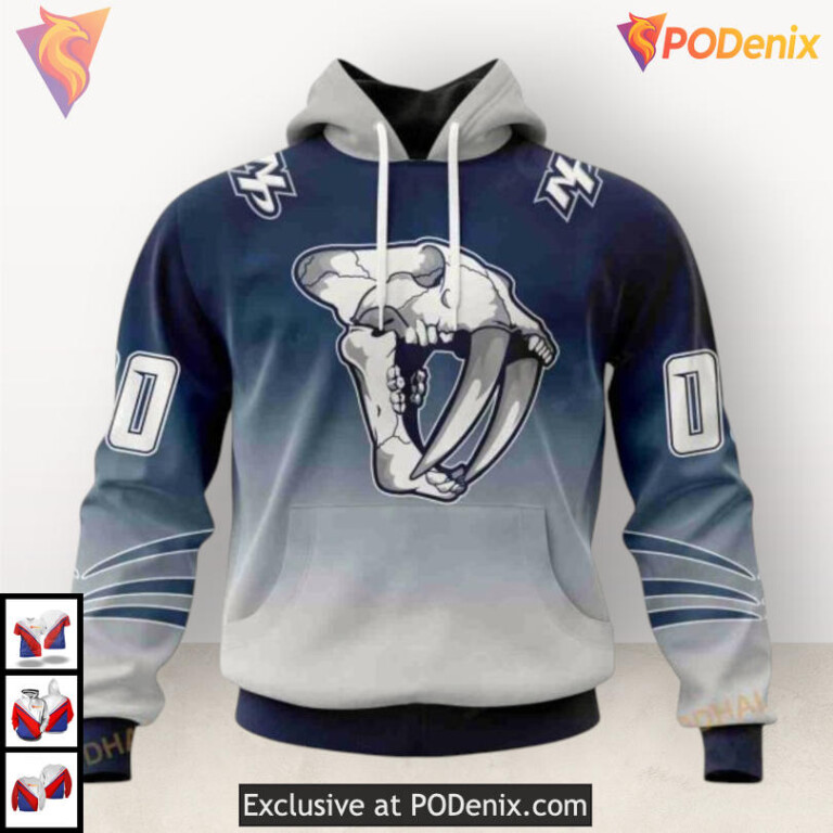 Retro Gradient Artistic Style Nashville Predators Full Print Hoodie Custom 3D