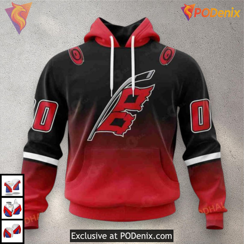 Retro Gradient Artwork Design Carolina Hurricanes Christmas Hoodie 3D