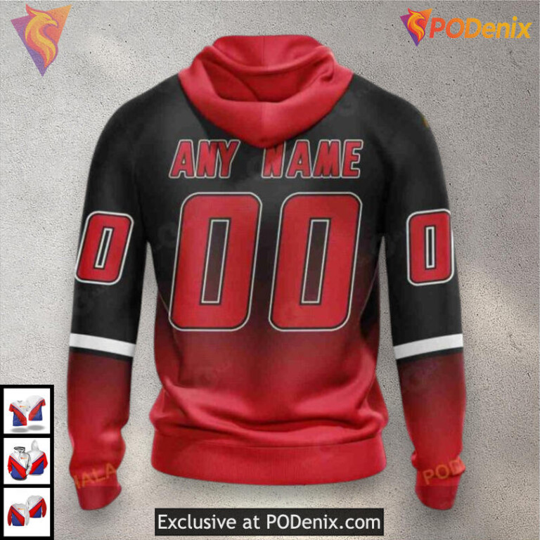 Retro Gradient Artwork Design Carolina Hurricanes Christmas Hoodie 3D - 2