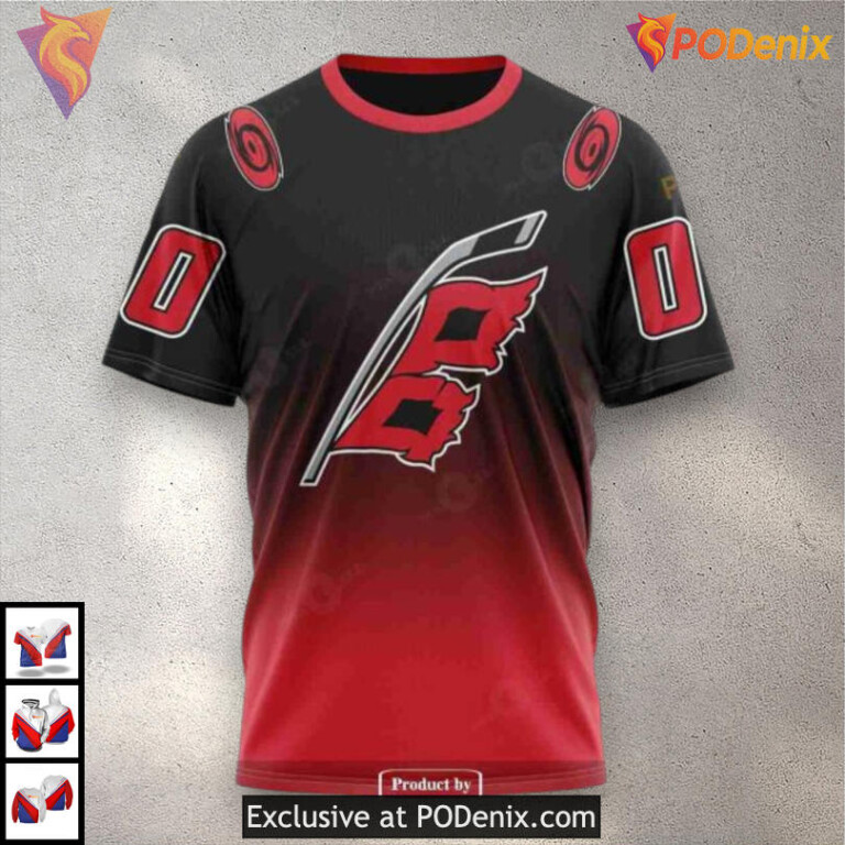 Retro Gradient Artwork Design Carolina Hurricanes Christmas Hoodie 3D - 3