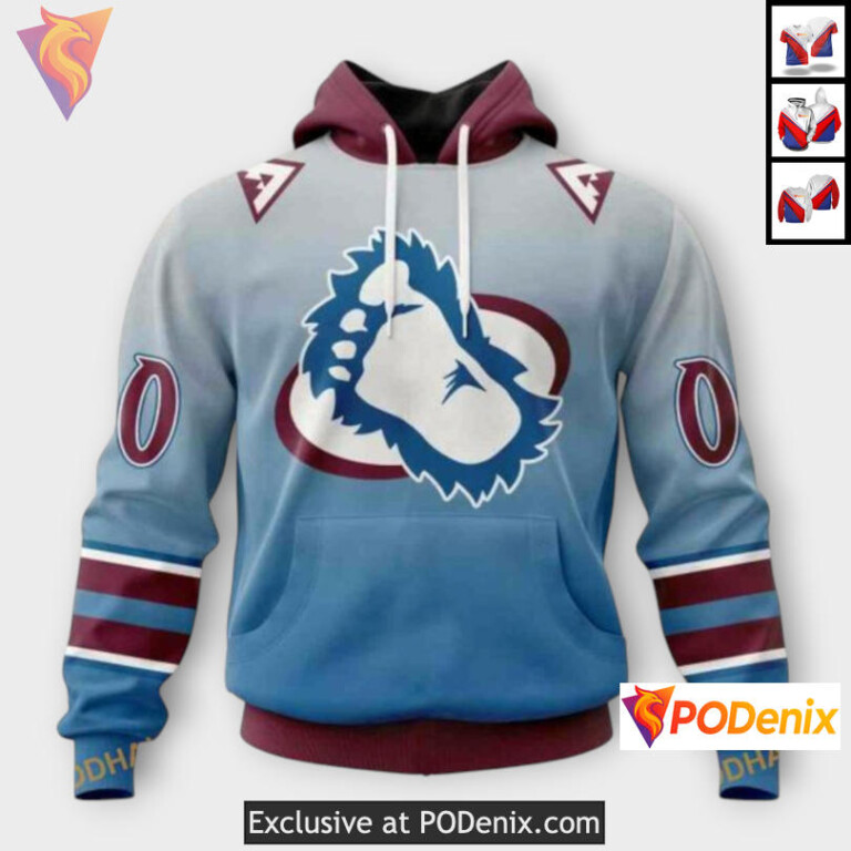 Retro Gradient Artwork Edition Colorado Avalanche 3D Hoodie Sweatshirt