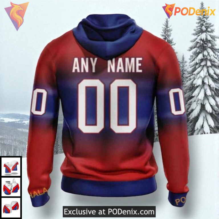 Retro Gradient Color Concept NHL Montreal Canadiens Holiday Hoodie 3D - 1