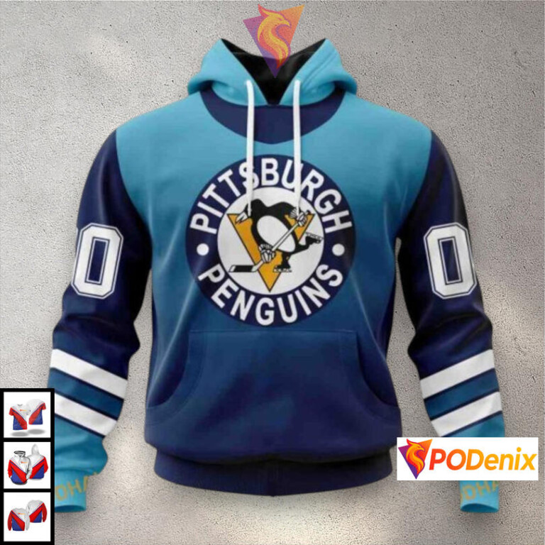 Retro Gradient Color Concept NHL Pittsburgh Penguins Sweatshirt Hoodie 3D