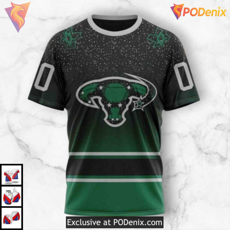 Retro Gradient Design Tribute Dallas Stars Unisex Hoodie Custom 3D Shirt - 2