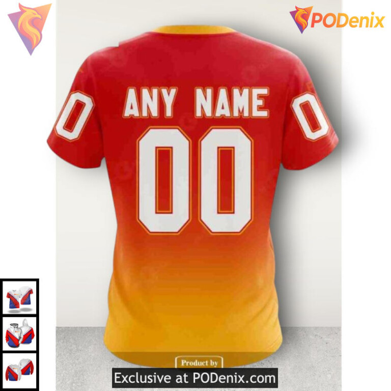 Retro Gradient Edition Calgary Flames 3D Hoodie Vintage Fan Apparel - 4